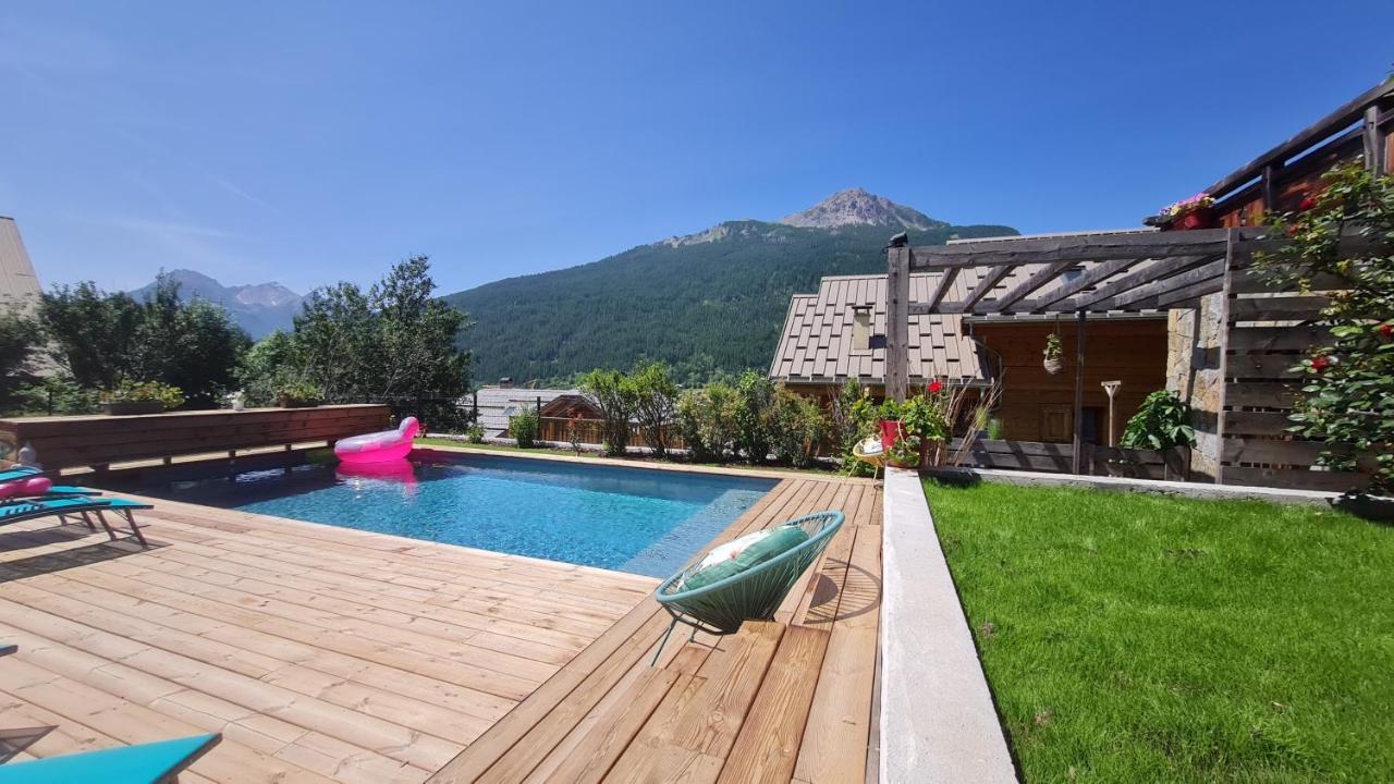 Chalet Serre Cambeou Piscine&Spa Saint-Chaffrey Zewnętrze zdjęcie